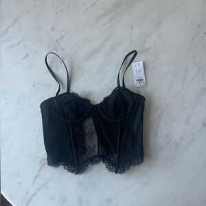 abercrombie and fitch Black Lace corset top